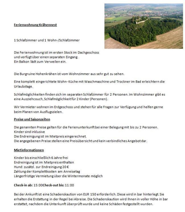 Muhlhausen-Ehingen Ferienwohnung Kraehennest In Den Hegaubergen - Naehe Bodensee מראה חיצוני תמונה